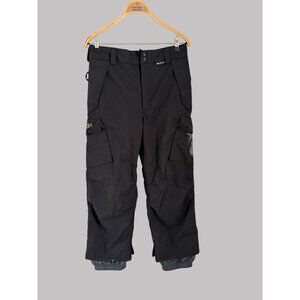 Burton Kids Black Snowboard Pants Waterproof Insulated Cargo Style Adjustable Wa